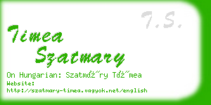 timea szatmary business card